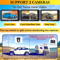 2 x RAW Customer Returns AMTIFO Rear View Camera Wireless HD Radio Camera Set with 5 Inch Monitor Supports Adding 2 Rear View Cameras Motorhome Reversing Camera License Plate Holder, Waterproof IP69 Camera - A6 - RRP €181.48