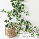 1 x RAW Customer Returns ROLLWAY Set of 2 Artificial Ivy Fake Ivy Decoration 2m Artificial Liana Garland Fake Falling Plant Foliage for Wall Bedroom Garden Indoor Outdoor White Green  - RRP €19.2