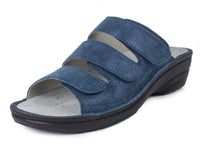 1 x RAW Customer Returns J rgen Hirsch women s mules Comfort 02, with 3 velcro fasteners and ergonomic footbed, in 2 colours blue, numeric 41  - RRP €70.39