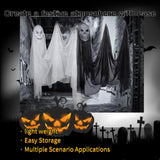 1 x Brand New Halloween Decorations Hanging Ghosts Outdoor, 3.3m Halloween Skeleton Ghost Decor, Large Halloween Decorations for Party Yard Garden Haunted House Hanging White  - RRP €20.4