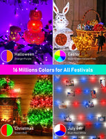 1 x RAW Customer Returns Smart WIFI Intelligent Fairy Lights Work with Alexa Google Home APP Scene Control Warm White RGB Color Changing 20M 132Led Fairy Lights Music Sync for Bedroom Wedding Wall Decoration - RRP €28.32