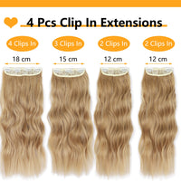 1 x RAW Customer Returns Clip in extensions hair extensions braid ombre blonde like real hair cheap hairpiece extensions synthetic synthetic hair for women long double weft hairpiece full head 4 pieces 50cm 200g T26 18 077N - RRP €23.18