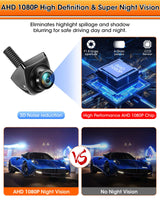 1 x RAW Customer Returns AHD 1080P Rear View Camera, Adjustable 360 Rear View Camera Car 170 Wide Angle Night Vision IP69K Waterproof Rear View Cameras Easy Installation Support 12-24V for Car Truck SUV Pickup - RRP €35.4