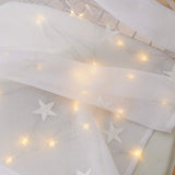 1 x RAW Customer Returns Deconovo voile curtains with eyelets, linen look, transparent curtains with embroidery star, 229 x 140 cm height x width , white, set of 2 - RRP €23.14