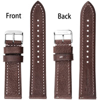 1 x RAW Customer Returns Berfine 22mm Soft Vegetable Tanned Cowhide Watch Strap, Quick Release Leather Watch Band, Replacement Strap for Smartwatch, Dark Brown - RRP €23.42