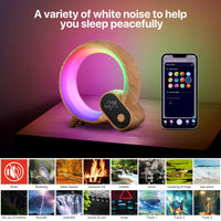 1 x RAW Customer Returns DEECOZY Wake-up Atmosphere Lamp, 2023 New 15W Wireless Charger Atmosphere Lamp Led Alarm Clock Smart Table Lamp with Bluetooth Speaker Dazzling Running Lights 13 Modes Lights - RRP €19.15