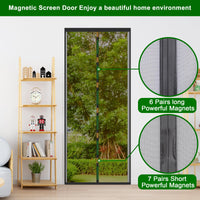 1 x RAW Customer Returns THICKENED fly screen door insect protection magnetic curtain ideal for balcony door, cellar door and patio door black 90 210cm - RRP €21.89