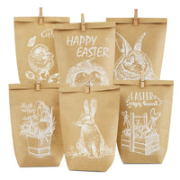 2 x RAW Customer Returns 12 Easter bags for Easter to fill yourself - printed Easter bunny gift bags for decoration and party bags, Easter basket with 12 gift paper bags, Easter decoration crafts for children and adults 2023 - RRP €14.08