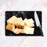 1 x RAW Customer Returns DESTALYA Chopping Board Tempered Glass Heat Tolerant, Shatter Resistant Cutting Board Decorative Tray for Kitchen Black L  - RRP €27.76