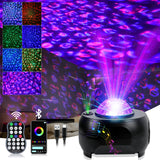 1 x RAW Customer Returns URAQT room projector, 3 in 1 LED starry sky projector planet projector with app control 28 light effects galaxy projector 3D ocean wave sky light with RGB dimming Bluetooth speaker - RRP €21.8