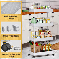 1 x RAW Customer Returns SPACEKEEPER kitchen trolley with 4 levels, rolling trolley niche shelf on wheels, space-saving bathroom shelf and kitchen shelf for kitchen office bathroom, 40x22x86cm, gray - RRP €29.99