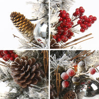 1 x Brand New 50cm Christmas Tree Artificial Decorative Christmas Tree with Artificial Snow, Berries, Pine Cones, Mini Christmas Tree with Ornaments for Home Decor Kitchen Dining Table - RRP €18.65