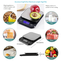 1 x RAW Customer Returns Rhorawill Coffee Scale, Digital Kitchen Scale USB Charging, 5kg 0.1g High Precision Digital Coffee Scale Digital Scale Food Scale with Stainless Steel Weighing Surface, Automatic Switch-Off, LED Display - RRP €19.99