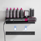 1 x RAW Customer Returns DALUOBO Storage Holder for Dyson Airwrap Curling Iron Accessories Wall Mount Bracket with Adhesive for Home Bathroom Organizer Black Aluminum Alloy  - RRP €30.24