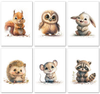 1 x RAW Customer Returns LAVEMA pictures baby room decoration happy forest animals Poster A4 without picture frame Murals Boy Girl Animal pictures children s room Baby room decoration Wall poster - RRP €10.99