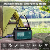 1 x RAW Customer Returns Crank radio DAB FM with 5000mAh rechargeable battery, portable solar radio with flashlight reading light, DAB FM dynamo construction site radio IPX4, emergency radio and SOS alarm for hiking, camping, outdoor - RRP €62.51