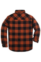 1 x RAW Customer Returns Coevals Club Men s Flannel Jacket Shirt Sherpa Lumberjack Shirt Flannel Shirt Long Sleeve Checked Press Studs Cotton Winter Shirt Brown Black 12 L  - RRP €50.41