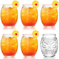 1 x RAW Customer Returns TOPZEA 6 Pack Tiki Glass Cups, 480ml Transparent Tiki Bar Glasses, Double Old Fashioned Cocktail Cups for Mai Tai, Pina Colada, Punch, Hawaiian Luau Party Drinkware - RRP €23.27