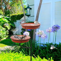 1 x RAW Customer Returns Giyiprpi 2-in-1 bird bath feeding bowl watering hole standing, bird bath garden for wild birds watering hole for birds, free-standing garden bird feeder bird bath bowl B  - RRP €28.22