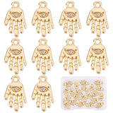 1 x Brand New SUNNYCLUE 1 Box 22pcs 18k Gold Plated Evil Eye Charms Bulk Rhinestone Hamsa Hand Charms Gold Plated Charms for Jewelry Making Evil Eye Palm Breloquese Buckle - RRP €19.2