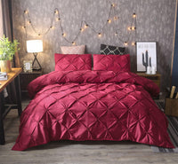 1 x Brand New RAJEGAR 3 Piece Bedding Set Diamond Pleat Duvet Cover with 2 Pillow Shams - RRP €28.88