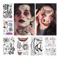 10 x Brand New Halloween Temporary Tattoo Face, Glitter Adult Adhesive Tattoos Stick On Girls Festival Waterproof Fake Tattoos Sticker Skin Men TEND01  - RRP €68.6