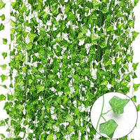 3 x Brand New RUICK 2.2mx 12 Pack Artificial Flower Vines Silk Wreath Green Leaves Green Fake Ivy Vines Wedding Wall Craft Decor - RRP €34.68