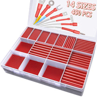 1 x RAW Customer Returns Heat Shrink Tubing Kit, 14 Sizes Red Heat Shrink Tubing, Shrink Ratio 2 1 Heat Shrink Tubing Wire Wrap Industrial Heat Shrink Tubing Assortment for Wire Repairs, Soldering - RRP €11.99