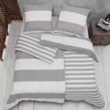 1 x RAW Customer Returns Vency Double Duvet Cover 135x200 4-Piece Gray White - OEKO-TEX 80 Cotton 20 Polyester, 2x Duvet Cover with Zipper 2x Pillowcase with Envelope Closure 80x80 cm, Still Model - RRP €35.91