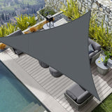 1 x RAW Customer Returns HENG FENG Sun Sail Triangle 5x5x5m Waterproof PES Polyester Sun Protection Wind Protection Water-Repellent UV Protection for Balcony Garden Terrace Anthracite - RRP €49.51