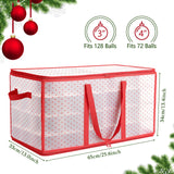 1 x RAW Customer Returns Christmas Ball Storage Box with 128 Christmas Decorations Christmas Ball Holder for Ornaments Cardboard Boxes - RRP €38.84