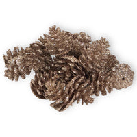 4 x Brand New MIJOMA set of 24 pine cones glitter 4.5 cm magically sparkling Christmas decoration ideal for a festive atmosphere elegant colour variations for decorating trees, wreaths tables champagne  - RRP €70.04