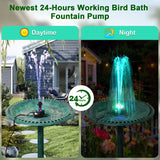 1 x RAW Customer Returns SZMP Fountain Adjustable Bird Bath Fountain for Outdoors 24H with Colorful LED Lights Garden Fountain 7 Nozzles 5M Power Cord Included Use in Gardens, Fish Tanks, Bird Bath Fountains - RRP €20.82