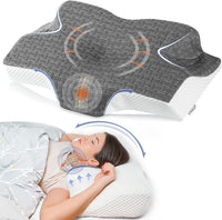 12 x Brand New Elviros Memory Foam Cervical Contour Pillow Replaceable Cushion Cover Dark Grey  - RRP €239.88