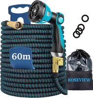 1 x RAW Customer Returns Garden hose garden hoses hoses 20m 30m 50m 100m expandable water hose hose flexible retractable garden hose collapsible dark blue 60m  - RRP €119.0