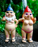 1 x RAW Customer Returns Garden decoration for outdoors, funny garden gnomes for outdoors garden figures garden statues pack of 2  - RRP €10.99