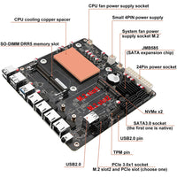 1 x RAW Customer Returns N100 NAS motherboard, NAS motherboard CPU combo, Mini ITX motherboard with Intl N100, 4 i226 2.5G LAN 6 SATA3.0 1 DDR5 2 M.2 NVMe 3.0x1, 17x17CM Mini ITX board - RRP €190.58