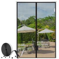 1 x RAW Customer Returns fowong magnet fly screen door 110x220 cm, reinforced insect protection balcony door, upgrade the net material magnetic fly curtain practical mosquito net for door without drilling black - RRP €25.99