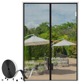 1 x RAW Customer Returns fowong magnet fly screen door 110x220 cm, reinforced insect protection balcony door, upgrade the net material magnetic fly curtain practical mosquito net for door without drilling black - RRP €25.99