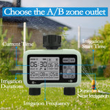 1 x RAW Customer Returns CROSOFMI 2 Outputs Garden Irrigation Controller Automatic Irrigation Timer Irrigation Programmer IP5X Waterproof Rain Delay Manual Watering Mode Child Lock Function - RRP €39.99