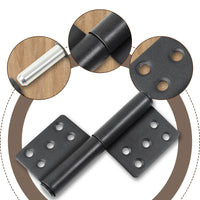 1 x RAW Customer Returns HOIIME 2 pieces 304 stainless steel door hinge, 360 degree flag hinge, screw-on hinge, foldable for unrebated wooden doors interior doors, room door garden gate, load capacity up to 80 kg black  - RRP €15.99