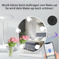 1 x RAW Customer Returns Meidom Bluetooth makeup mirror with lighting, 30CM, 3 color temperature light, 360 rotatable round LED makeup mirror with 5 dimmable LEDs, memory function dressing table mirror, white - RRP €43.36