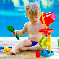 1 x RAW Customer Returns Bramble - 6-piece water sand mill set for children - sand molds, watering can, shovel, rake, sandboxes sand toys - sturdy BPA-free - RRP €14.99