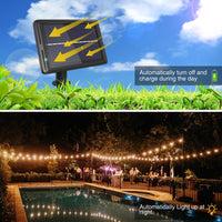 1 x RAW Customer Returns litogo outdoor solar fairy lights, 25 2 LEDs 9M ST38 solar fairy lights bulbs outdoor IP55 waterproof 4 mode solar fairy lights for garden, wedding, balcony, house, Christmas decoration - RRP €31.45