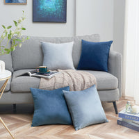 1 x RAW Customer Returns Topfinel cushion cover blue 45x45 velvet set of 4 cushion covers decorative cushion sofa cushion decorative cushion for sofa bedroom living room soft gradient - RRP €19.69