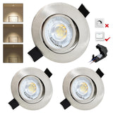 1 x RAW Customer Returns BOYIR set of 3 LED recessed spotlights 230V ultra-flat LED spots 3 levels dimmable 6W 4000K neutral white recessed lights 550LM LED recessed spotlights pivoting IP44 suitable for bathrooms ceiling spots 68mm - RRP €21.17