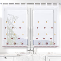 1 x RAW Customer Returns HOMEYA - Translucent Kitchen Curtain 100x140cm - Transparent Printed Curtain for Window, Door Frame - 2 Units - RRP €15.85