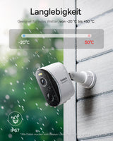 1 x RAW Customer Returns Baseus Security Surveillance Camera Outdoor Battery 210 Days, 2K HD, 145 Degrees, IP67 Weatherproof, Night Vision, Camera Surveillance Wireless WLAN with Local Storage, People and Motion Detector - N1 2-Cam Kit - RRP €137.7