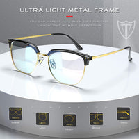 1 x RAW Customer Returns ATTCL Blue Light Glasses Men Women Anti-Fatigue Anti-Glare Gaming Computer Glasses Anti Blue Light BL8001 Black gold - RRP €23.51