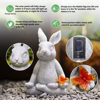 1 x RAW Customer Returns Yeomoo Meditation Yoga Rabbit Figures Decoration Room Garden Decoration for Outside Rabbit with Solar Butterfly Garden Figures Gifts for Women Mom Girlfriend Birthday Waterproof Decoration Living Room Garden - RRP €35.28